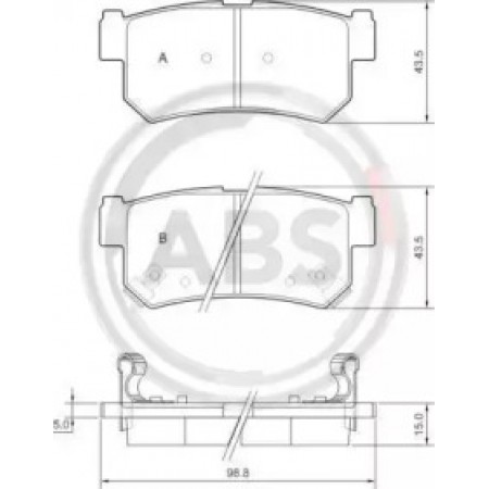 Задние тормозные колодки A.B.S. для SsangYong Actyon, Kyron, Korando, Rexton (97-) 37460