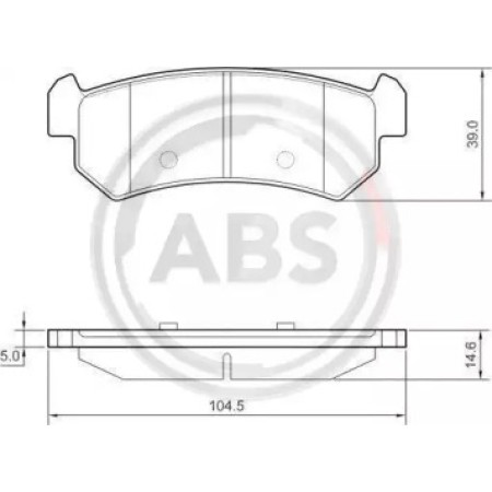 Задние тормозные колодки A.B.S. для Chevrolet Lacetti (05-) (Akebono) 37461
