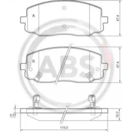 Передние тормозные колодки A.B.S. для Kia Picanto, Hyundai i10 (04-11) (Mando) 37474