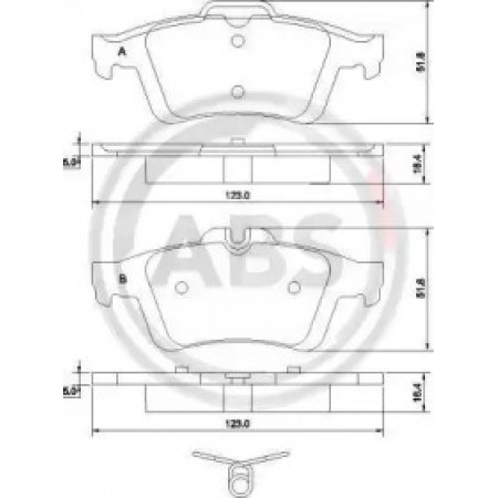 Задние тормозные колодки A.B.S. для Ford Connect (02-13) 37477
