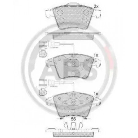 Передние тормозные колодки A.B.S. для VW Touareg (02-10) (ATE) 37482