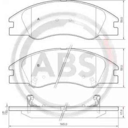 Передние тормозные колодки A.B.S. для Hyundai Accent, Kia Rio (05-) (Mando) 37492