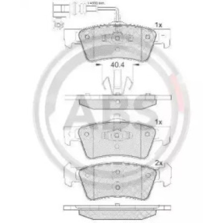 Задні гальмівні колодки A.B.S. для Volkswagen T5 (03-) (ATE) (диски 333x32.5mm) 37494