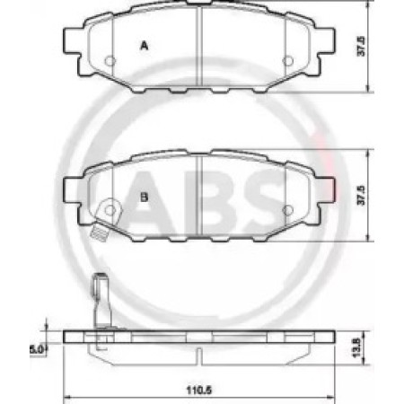 Задние тормозные колодки A.B.S. для Subaru Forester, Impreza, Legacy, Outback (09-) 37499