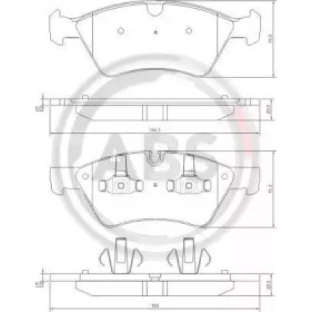 Передні гальмівні колодки A.B.S. для Mercedes W251, W164, W463, W211 (03-14) 37507