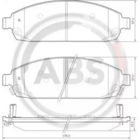 Передние тормозные колодки A.B.S. для Jeep Grand Cherokee, Commander (05-10) 37517