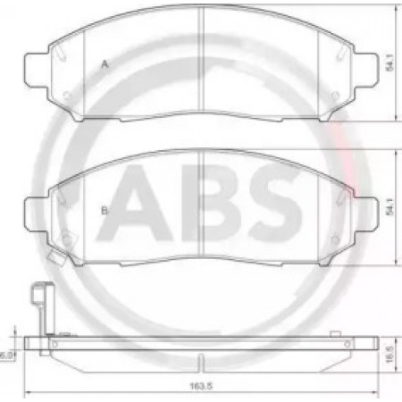 Передні гальмівні колодки A.B.S. для Nissan Navara 2.5dCi (05-15) 37518