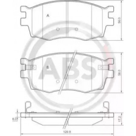 Передние тормозные колодки A.B.S. для Hyundai Accent, Kia Rio (05-) (Mando) 37520