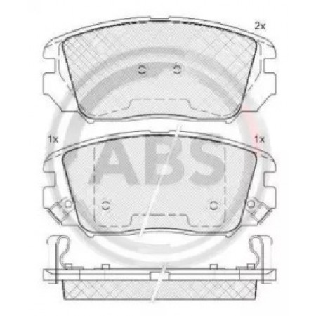Передні гальмівні колодки A.B.S. для Honda Civic, Hyundai Sonata, Tucson (04-13) 37525