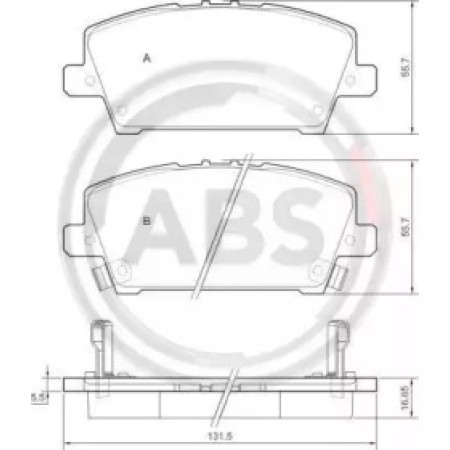 Передні гальмівні колодки A.B.S. для Honda Civic (05-11) 37529