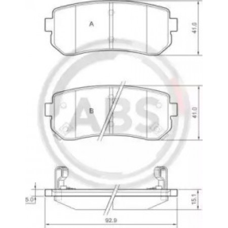 Задні гальмівні колодки A.B.S. для Hyundai Accent, Kia Ceed, Cerato, Hyundai Creta, i20 (05-21) 37533