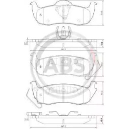 Задні гальмівні колодки A.B.S. для Jeep Grand Cherokee, Commander, Infiniti QX56 (03-13) 37534