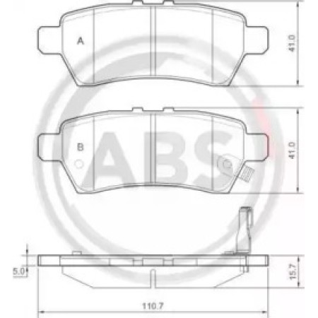 Задние тормозные колодки A.B.S. для Nissan Pathfinder (05-) (Tokico) 37536