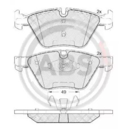 Передние тормозные колодки A.B.S. для Ford Mondeo III, Jaguar X-TYPE (00-07) (Bosch) 37551