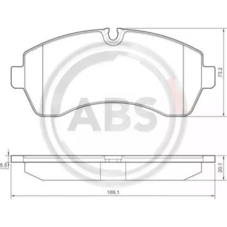 Передние тормозные колодки A.B.S. для Mercedes-Benz Sprinter, VW Crafter (06-16) 37552