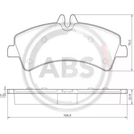 Задні гальмівні колодки A.B.S. для Mercedes Sprinter, Volkswagen Crafter (06-) (спарка) 37554