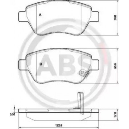 Передні гальмівні колодки A.B.S. для Opel Corsa (04-) 37563
