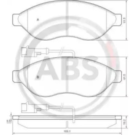 Передние тормозные колодки A.B.S. для Citroen Jumper, Fiat Ducato, Peugeot Boxer (06-14) (1.1-1.5t) 37577