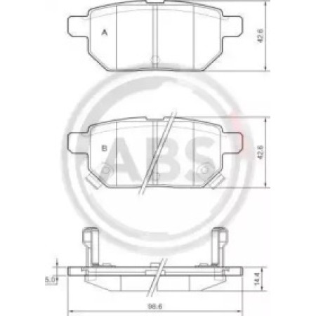 Задние тормозные колодки A.B.S. для Toyota Corolla, Yaris (05-) 37580