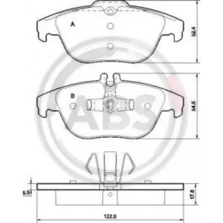 Задні гальмівні колодки A.B.S. для Mercedes W204 (07-) (ATE) 37585
