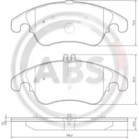 Передні гальмівні колодки A.B.S. для Mercedes-Benz C-Class W204, E-Class W212 (07-14) 37586