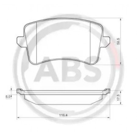 Задние тормозные колодки A.B.S. для Audi A4, Q5 (07-) (ATE) 37588