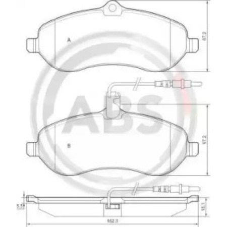 Передние тормозные колодки A.B.S. для Fiat Scudo, Peugeot Expert (07-16) 37589