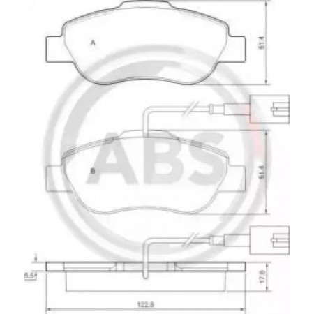 Передні гальмівні колодки A.B.S. для Citroen Nemo, Ford KA, Peugeot Bipper, Fiat 500, Panda (07-) 37594