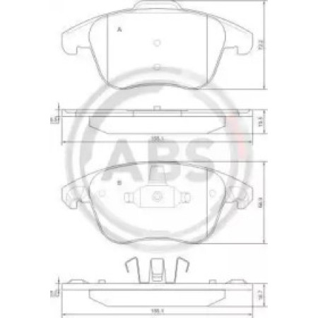 Передние тормозные колодки A.B.S. для Citroen C4 Picasso, Peugeot 5008 (06-13) (ATE) 37599