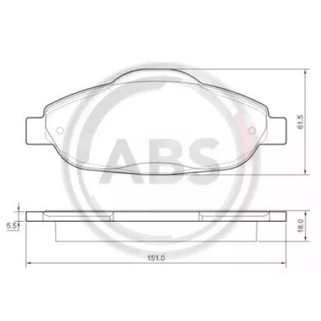 Передние тормозные колодки A.B.S. для Peugeot 308 (07-13) (Bosch) 37607