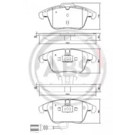 Передние тормозные колодки A.B.S. для VW Tiguan, Sharan (07-15) (ATE) 37612