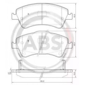 Тормозные колодки перед. Toyota Auris 07-12 (bosch) (150,8x62,5x19,5) (37615)