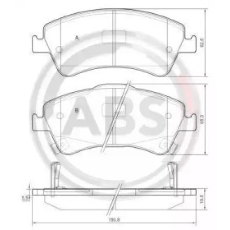 Передние тормозные колодки A.B.S. для Toyota Auris (07-12) (Bosch) 37615