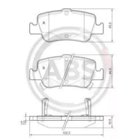 Задні гальмівні колодки A.B.S. для Toyota Auris, Corolla (07-12) (Bosch) 37616