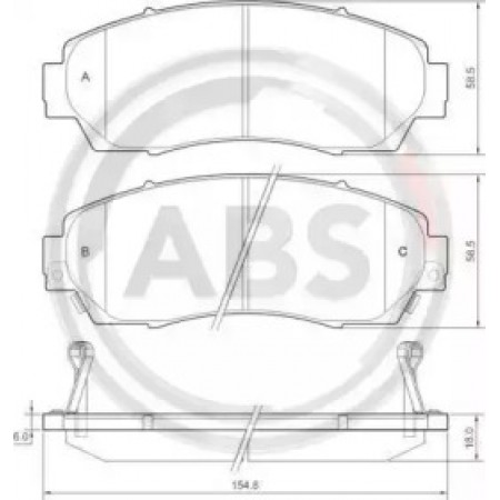 Передние тормозные колодки A.B.S. для Honda Civic, Crosstour, CR-V (05-21) 37627