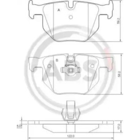 Задние тормозные колодки A.B.S. для BMW E60, E61, E63, E64 (03-10) 37647
