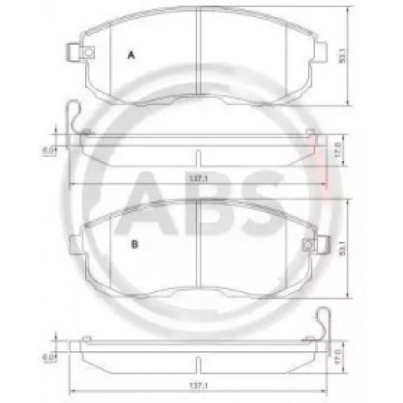 Передні гальмівні колодки A.B.S. для Nissan Cube, Juke, Latitude, Suzuki SX4, Nissan Teana (06-21) 37648