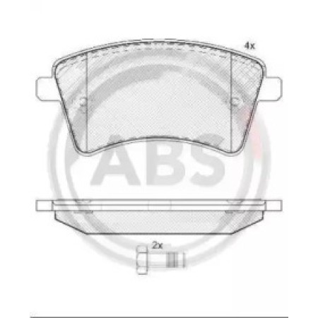 Передние тормозные колодки A.B.S. для Renault Kangoo (08-20) (R15/R16) 37664