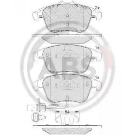 Передні гальмівні колодки A.B.S. для Audi A4, Q5 (07-) (ATE) 37675