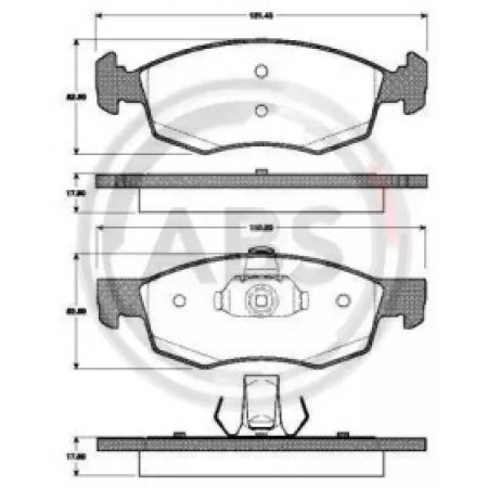 Передние тормозные колодки A.B.S. для Renault Logan, Dacia Sandero (07-15) 37679