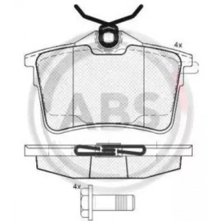 Задні гальмівні колодки A.B.S. для Citroen Berlingo, Peugeot Partner (08-) 37700