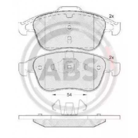Передние тормозные колодки A.B.S. для Renault Megane III, Scenic (08-16) (ATE) 37749