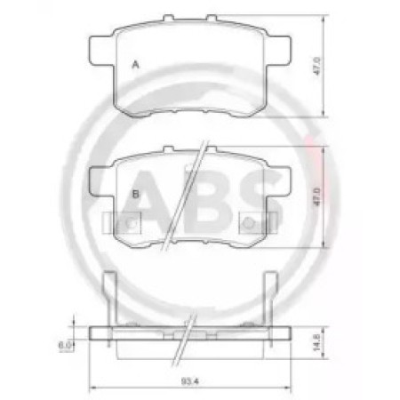 Задние тормозные колодки A.B.S. для Honda Accord VIII (08-) (Nissin) 37756