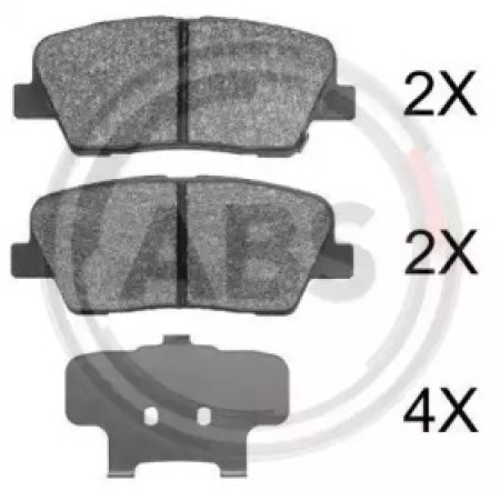 Задние тормозные колодки A.B.S. для Hyundai Santa Fe II, III, Kia Sorento II, III (06-) (Mando) (117x48.3x15.5) 37795