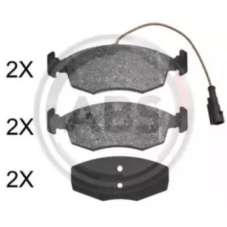 Передние тормозные колодки A.B.S. для Fiat 500, Punto, Grande Punto (09-) 37865