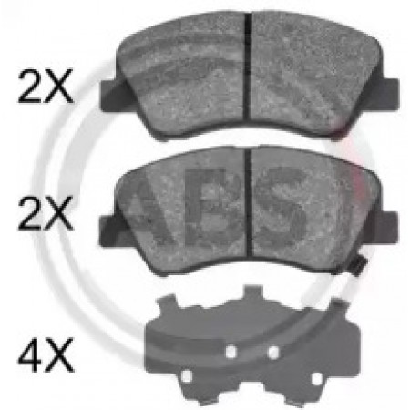 Передні гальмівні колодки A.B.S. для Hyundai Santa Fe, Kia Carens, Sorento (09-15) (Mando) 37916