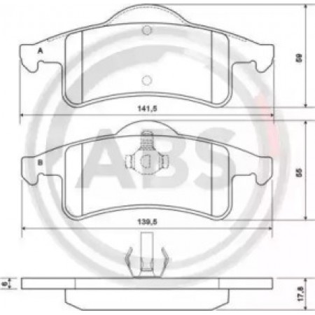 Задние тормозные колодки A.B.S. для Jeep Cherokee, Grand Cherokee (99-10) 38791