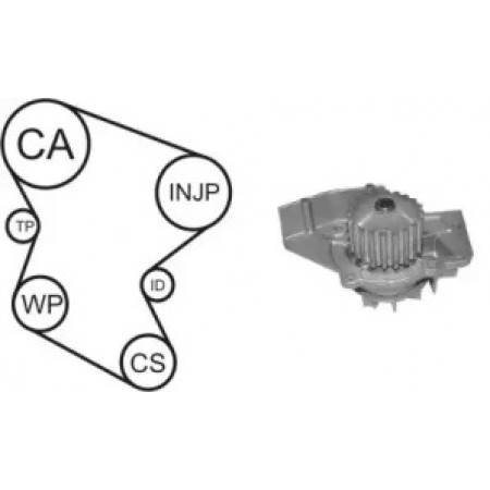 Комплект ГРМ + помпа Fiat Ducato 01-/Citroen Berlingo 99-/Jumper 2.0HDI 01- (помпа 1580R) WPK-1580R02