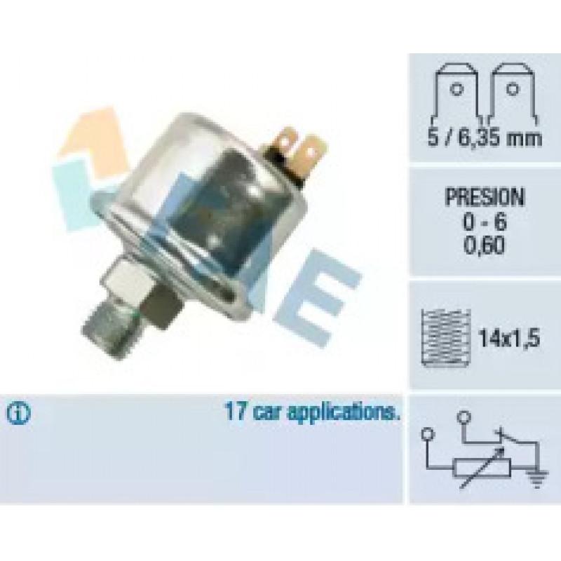 Датчик давления масла Renault 5 (122)/5 (238) 0.8-1.4 72-85 14580