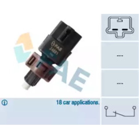 Датчик педали тормоза Citroen C1/Peugeot 107/Toyota Avensis 1.0-2.0 03- (2 конт.) 24681